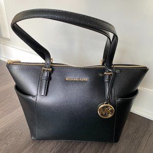 Michael Kors Black Leather Tote Bag